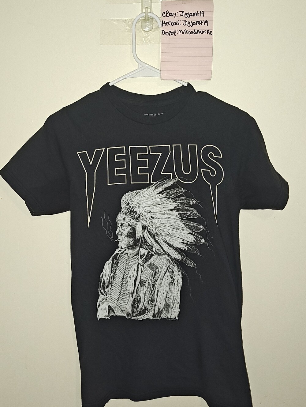 Kanye West Yeezus Tour Wes Lang Indian Chief T-Shirt size small vintage rare